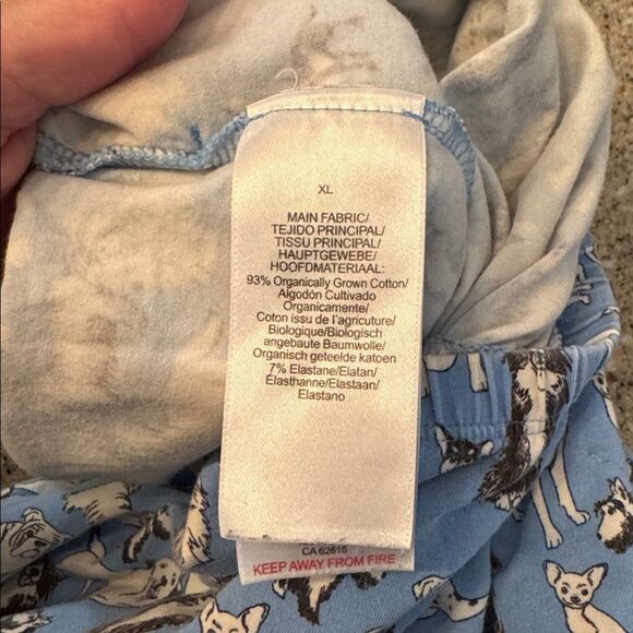 BEDHEAD PAJAMAS Blue Dog Print Matching Pajama Set Organic Cotton Stretch Jersey - Picture 3 of 13